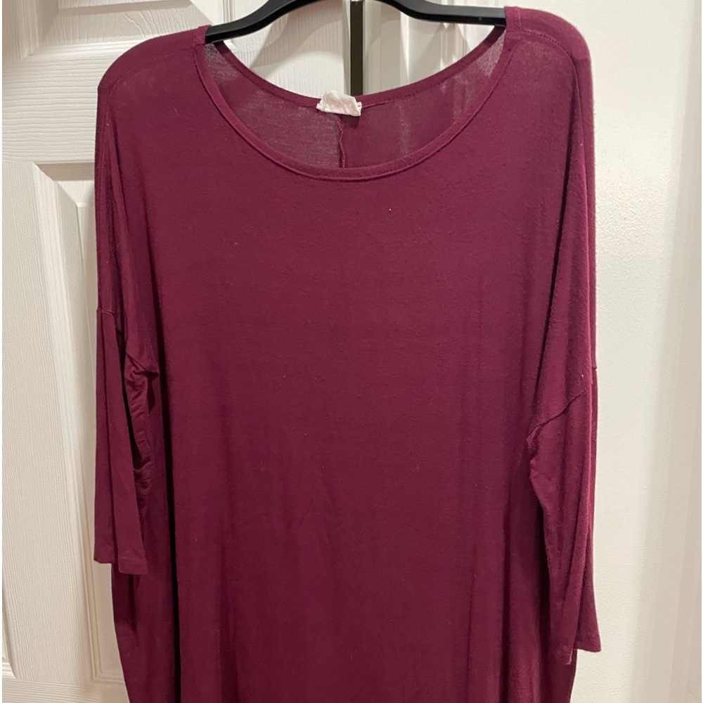 Maroon Cropped Long Sleeve Top (Tall)